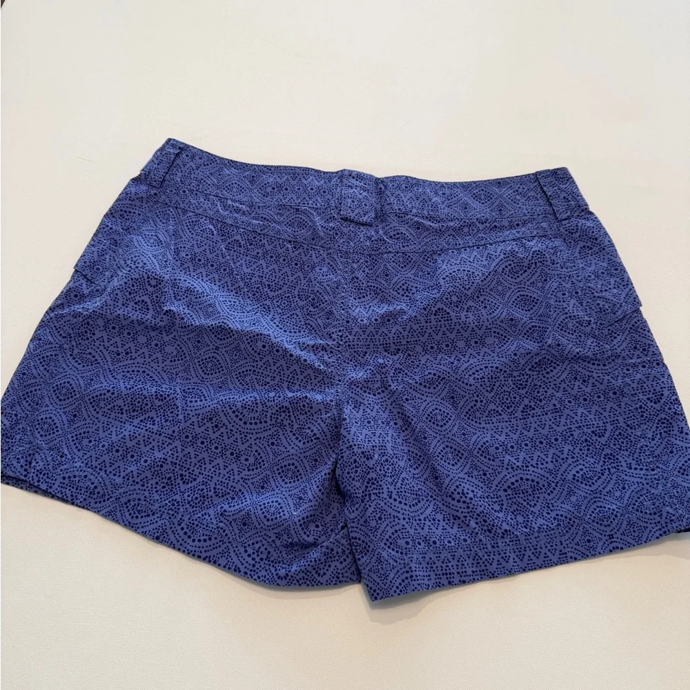 Marmot woman’s blue printed hiking /outdoor shorts lightweight breathable fabric